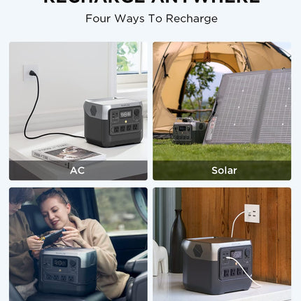 EF ECOFLOW 1600W Portable Power Station RIVER 2 Pro, 768Wh LiFePO4 Battery, 10 Year Life, 0% - 100% Charge in 70 mins, Power 11 Appliances at once, 230V - 50Hz India Voltage, For Outdoor & Home Backup 