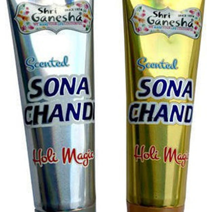 VR CREATIVES Non-Toxic Herbal Holi Colorur Golden and Sliver 20 ml Each Magic Holi Colors Pack of 2 