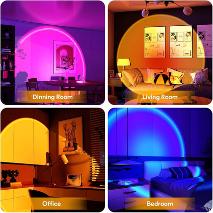 Desidiya® 16-Color Sunset Projection Lamp with Remote & USB – 360° Rotating LED Light for Ambiance, Selfies, Parties & Home Decor 