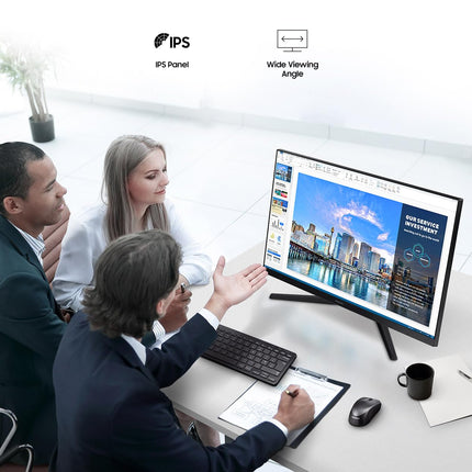 Samsung 22-inch (54.6cm) FHD Flat 1,920 x 1,080 Monitor, IPS, 75 Hz, Bezel Less Design, AMD FreeSync, Flicker Free, HDMI, D-sub, (LS22C310EAWXXL, Black) 