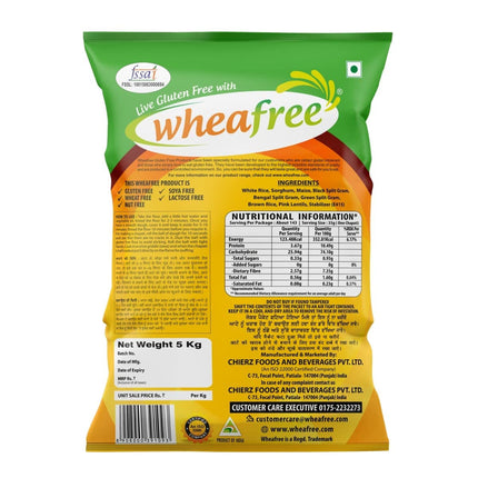Wheafree Multigrain Gluten Free Atta (5Kg) (Pack of 1) | Soya Free | Lactose Free | Easy to Digest | Suitable for Celiacs | Healthy and Tasty | Vegetarian 