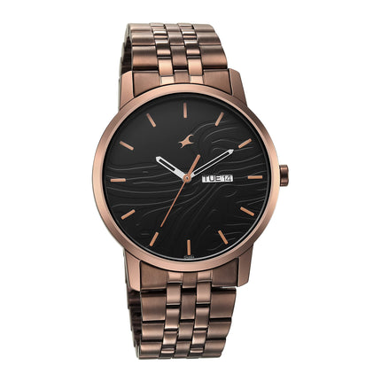 Fastrack Urban Camo Black Dial Analog Mens Stainless Steel Watch for Guys-NS3295QM01 