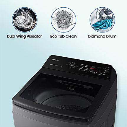 Samsung 9 kg, 5 star, Eco Bubble Technology, Wi-Fi, Soft Closing Door, Fully-Automatic Top Load Washing Machine (WA90BG4542BDTL, Versailles Gray) 