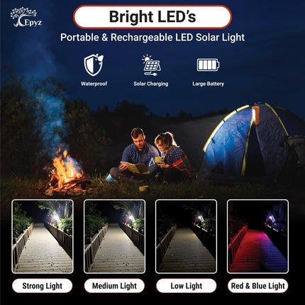 Epyz Solar Light Outdoor Rechargeable LED Torch Lights for Home Outdoor Indoor with AC/DC Torch Light with All in one Features Along [ Pack of 1, 56LED White Light ] 