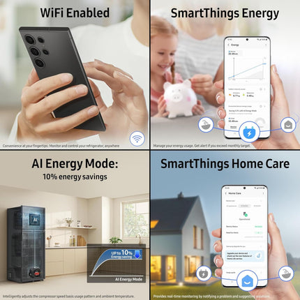 Samsung 396 L, 2 Star, Convertible 5-in-1, Digital Inverter, Frost Free Double Door, Bespoke AI WiFi Enabled Refrigerator (RT41DG6A2BB1, Black Matte, 2025 Model) 