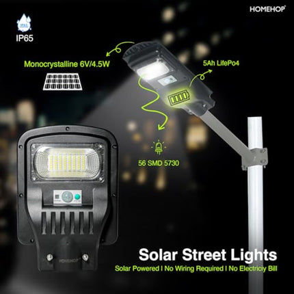 Homehop All in One Solar Street Light 30W Motion Sensor Wall Home Garden Security Waterproof Automatic Wireless Lamp with Remote .(ABS, Cool White, Pack of 1) 