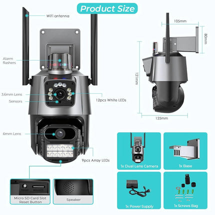 TP PLUS 8MP Outdoor WiFi CCTV Camera for Home Office Farm Construction Outdoor -4k High Definition CCTV, Weatherproof Camera with Light Vision Ai Motion Detection 2way Calling/Sd Card/Cloud 