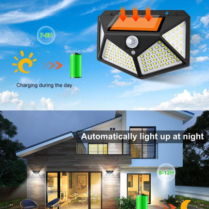 BELIONERA Garden Wall Fence Farmhouse Waterproof Automatic On/100LED Solar Light Motion Sensor Smart LED Solar Lights for Outdoor,Yard,Patio (ABS) 