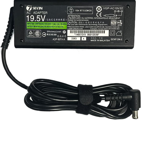 7SEVEN® Compatible for Sony Ac Adapter 19.5v 4.7a Suitable for Sony Bravia Television and Sony Vaio 