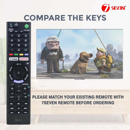 7SEVEN® Compatible with Sony Bravia TV Remote Control RM-L1370 Model Fit for Smart LCD LED UHD OLED QLED 4K Android Televison Non Voice Command with Streaming Apps Replacement Remotes All Sony TV's 