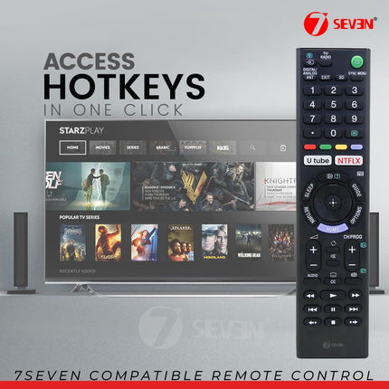 7SEVEN® Compatible with Sony Bravia TV Remote Control RM-L1370 Model Fit for Smart LCD LED UHD OLED QLED 4K Android Televison Non Voice Command with Streaming Apps Replacement Remotes All Sony TV's 