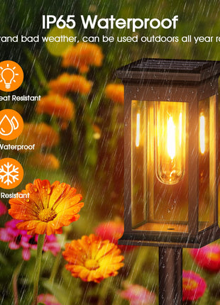 8 Pack Solar Pathway Lights Outdoor Waterproof, KOOPER Unique Outdoor Solar Lights, Bright Solar Garden Lights Outdoor, Auto On/Off Solar Lights Outdoor for Patio Yard Lawn Walkway Garden Decor 