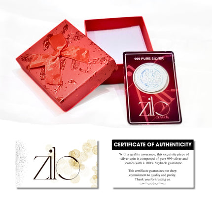 ZILO JEWELS 10 Gram Silver Coin - 999 Fine Silver | Laxmi Ganesh Coin | Ideal Gift for Mother, Sister, Wife, Brother, Father | Perfect for Anniversary Gift, Diwal, Dhanteras 