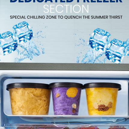 Lloyd 92 L Direct Cool Single Door 1 Star Refrigerator with Dedicated Freezer Section Big Bottle StorageFull Vegetable Box (Grey Metallic) 