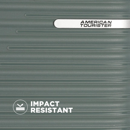 American Tourister Liftoff 67 CM Medium Check-in Polypropylene (PP) Hard 8 Wheels Spinner Luggage/Suitcase/Trolley Bag for Travel (Olive) 