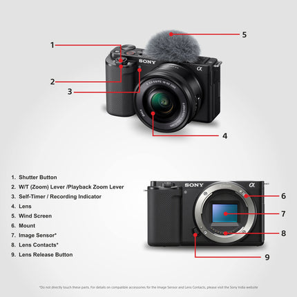 Sony Alpha ZV-E10 24.2 Mega Pixel Interchangeable-Lens Mirrorless vlog Camera, Made for Creators | APS-C Sensor |Advanced Autofocus | Clear Audio & 4K Movie Recording (Body Only) – Black