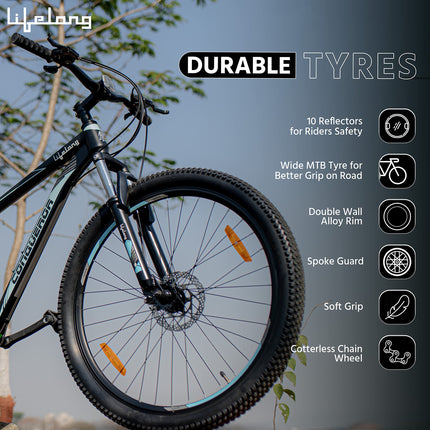 Lifelong MTB 27.5T Gear Cycle for Men and Women - 21 Speed Mountain Bike - Shimano Gear Cycles – Suitable for 14+ Year Boys and Girls - Rider Height Above 5 feet 5 inches (Conqueror, LLBC2792) 
