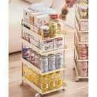 HomeEssentials Plastic Multi-Layer Storage Movable Rack With Removable Shelves - Living Room, Kitchen, Bedroom Organize (4 Layer) 