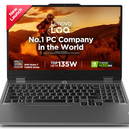 Lenovo LOQ 2024 AMD Ryzen 7 7435HS | NVIDIA RTX 4060 8GB (24GB RAM/512GB SSD/15.6" (39.6cm)/Windows 11/Office Home 2024/100% sRGB/3 Mon. Game Pass/Grey/2.4Kg), 83JC00EHIN Gaming Laptop 