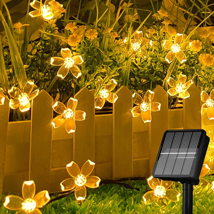 Epyz Solar Sakura Flower String Light Outdoor Waterproof Blossom String Light Solar Power for Garden,Lawn,Patio,Christmas Tree,Party Decorations [ 30 LED, Warm Yellow Light, Pack of 1 ] 