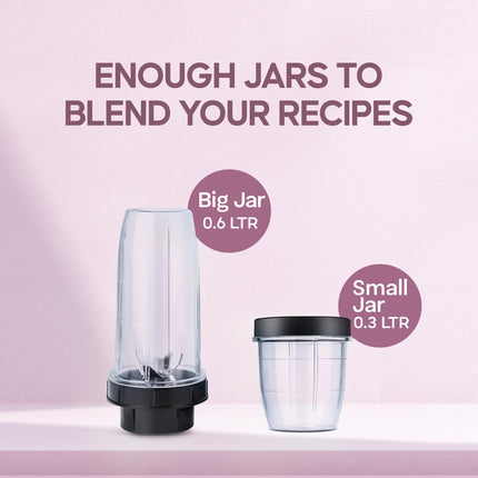 Longway Sage 500 Watt Juicer Mixer Grinder with 2 Jars for Grinding, Mixing, Juicing with Powerful Motor | 1 Year Warranty | (Gray & Black, 2 Jars) 