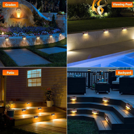 BRITSPEAR Waterproof LED Solar Powered Deck Stair Outdoor Light for Railing, Wall Garden,Pathway, Backyard, Patio, and Balcony Decoration (20) 