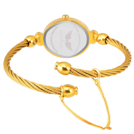 WHITE BIRD Formal Analogue Women's Watch(Gold Dial Womens Standard Gold Colored Strap)-IGP002 (125 IGP - 006 Gold) 