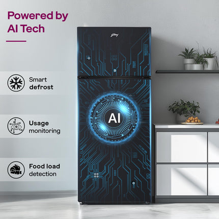 Godrej 308 L 2 Star Fully Convertible 4-in-1, Nano Shield Technology Inverter Frost Free Double Door Vibe Refrigerator (RF EON 331B RCIT MT BK, Matt Black) 