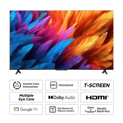 TCL 139 cm (55 inches) Metallic Bezel-Less Series 4K Ultra HD Smart LED Google TV 55V6B (Black) 