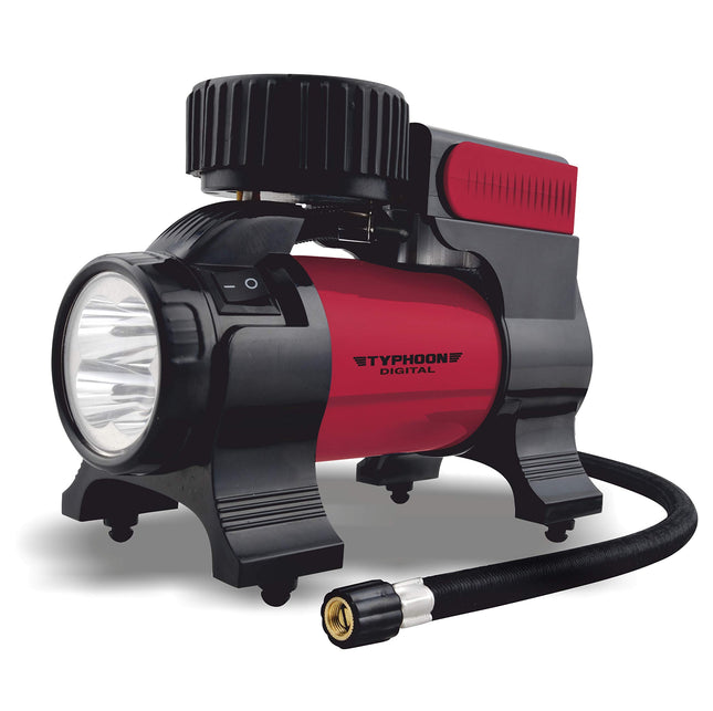 Bergmann Typhoon Digital Heavy-Duty Metal Tyre Inflator with Auto Cut-Off & LED Light (BCT-150D) 