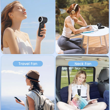 MERTTURM® Handheld Fan, Portable Mini Hand Fan, 3600mAh USB Rechargeable Turbo Fan[11H Cooling], Powerful Small Desk Fan with LED Display/5 Speed, Personal Foldable Fan for Home Travel Office Outdoor 