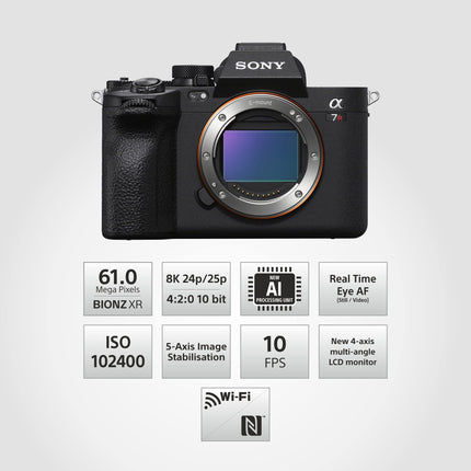 Sony Alpha ILCE-7RM5 Full-Frame High Resolution 61 MP Camera|Artificial Intelligence for Human Pose Estimation|Real-time AF for Human/Animals/Birds/Insects/Train/Cars/Aeroplanes|Movie Recording 8k 24p