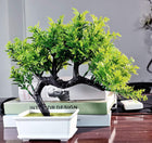 Dekorly Living Room Decor Small Fake Plant Artificial Bonsai Tree for Home Office Hotel, Green, 31 Centimeters 