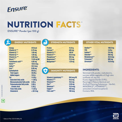 Ensure Vital Nutrients To Support - Vanilla, 200g Carton 