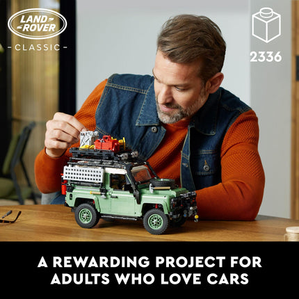 LEGO Icons Land Rover Classic Defender 90 10317 Model Car Building Set for Adults and Classic Car Lovers, This Immersive Project Based on an Off-Road Icon Makes a Great Graduation Gift for Him or Her 