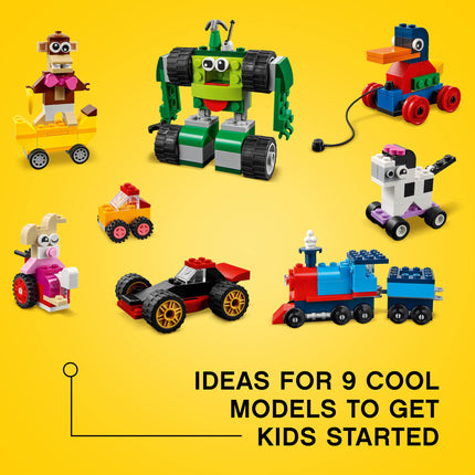 LEGO Classic Bricks&Wheels 11014 Kids' Building Kit (653 Pcs),Multicolor 