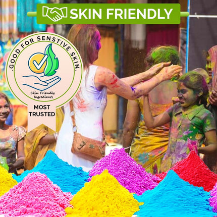 CraftVatika Natural Holi Color Gulal Rang | 480g - 6 Shades × 80g Gulal Organic Holi Colours | Eco Friendly Holi Color Non Toxic Holi for Family, Skin Safe Colors Pack of 6 Multicolor 
