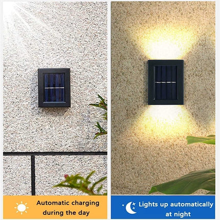 HAMITOR Solar Wall Lights Small Fence Lights Solar Powered Up Down LED Porch Light Luces Solares para Exteriores Garden Lights Outdoor Solar Landscape Lights Water (Pack of 1) 