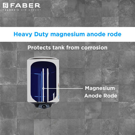 Faber Jazz 25L Storage wall Water Heater | Heating Indicator | Free Installation | 8 Bar Pressure, Temperature Control, MFV Valve, Auto Cut-Off, PUF Technology | 2000W, 5 Star | FWG JAZZ 25 V (White) 