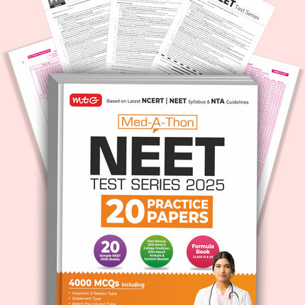 MTG Med-A-Thon NEET Test Series For 2025 Exam | 20 Practice Papers With Solution Booklet | 4000 Probable MCQs & OMR Sheet for Practice (Based on Latest NEET Syllabus & NTA Guidelines 