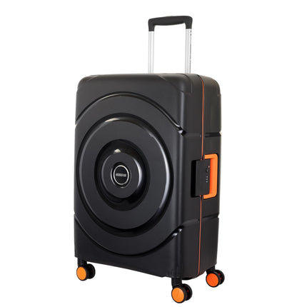 American Tourister Circurity+ 68 CM 8 Wheel with 3 Point TSA Lock Trolley Bag for Travel | Small Polypropelene Suitcase with TSA Lock, Double Wheels & Flexi Packing Straps for Men & Women - Black 