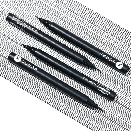 SUGAR Cosmetics Wingman Waterproof Matte Finish Microliner | Liquid Eyeliner | Flexi-Tip Applicator | Pen Eyeliner | Lasts Upto 12 Hrs | Smudgeproof & Transferproof | 1.6ml - 01 I'Ll Be Black 