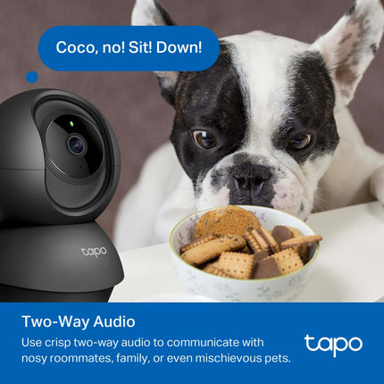 Tapo C201 360° 2MP 1080p Full HD Pan/Tilt Home Security Wi-Fi Smart Camera| Alexa Enabled| 2-Way Audio| Night Vision| Motion Detection| Sound and Light Alarm| Indoor CCTV Black 