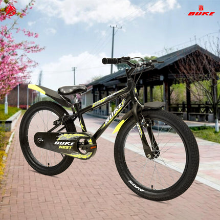 Avon Buke Nest 20T BMX Cycle for Boys, Bicycle Bike BMX, High-Tensile Steel| Ideal Cycle for BigKids|Rigid Fork|V Brake|Steel Rim, V 'Brake, 11 Inch Frame (Black Matt Gloss Finish) 