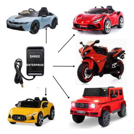 POWERMEX® 12V/1A Auto-Cut Off Charger for Kids Ride On Electric Car Battery Charger for SUV Car, Baby Carriage Ride Toy Battery Power Adapter | BIS Certified 