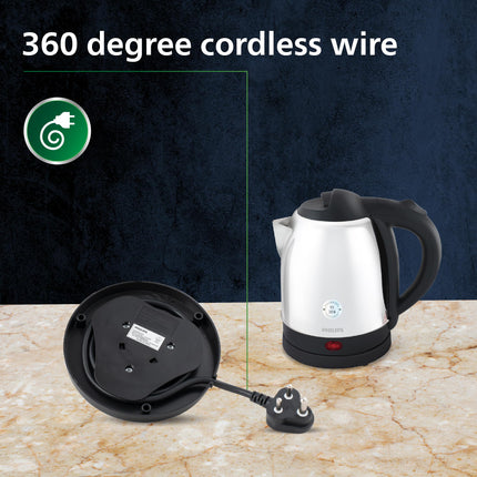 PHILIPS HD9373/00 1.5 liter Kettle with 25% thicker body for longer life, triple safe auto cut off, Stainless Steel, 1300 Watt 