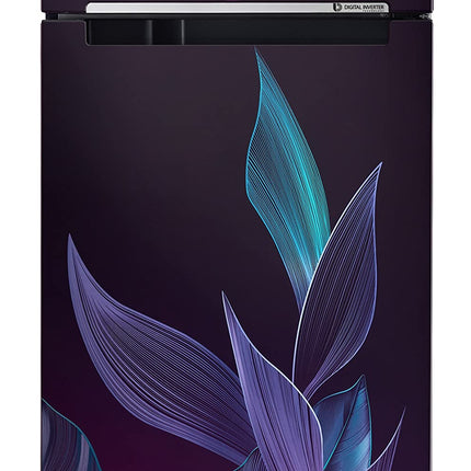 Samsung 236L 2 Star Inverter Frost-Free Double Door Refrigerator (RT28C31429R/HL,Paradise Bloom Purple) Base Stand Drawer 