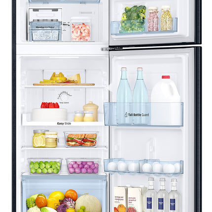 Samsung 236L 2 Star Inverter Frost-Free Double Door Refrigerator Appliance (RT28C3122CU/HL,Camellia Blue), Base Stand Drawer 