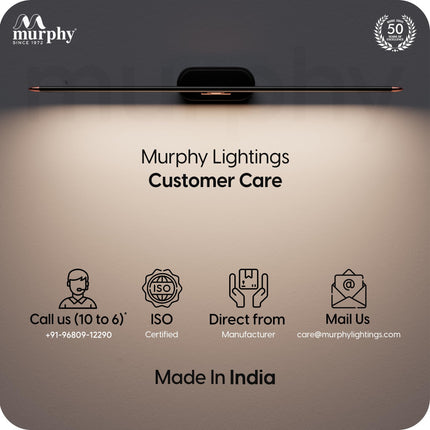 Murphy 12W 3-in-1 Color Chnaging Black Rose Gold Finish LED Mirror Picture Wall Light,Bathroom Vanity Led Mirror Light with 2 Year Warranty (Cool White/Warm White/Natural White)-Pack of 1 