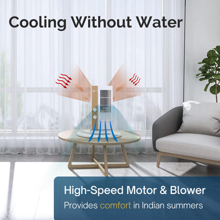 Ekvira High Speed Fan | High-Speed, Small, Compact, Portable 120° Wide Oscillation for Home, Kitchen, Office |1.2ft Height | Without Water | Includes USB Mobile Charger -White 